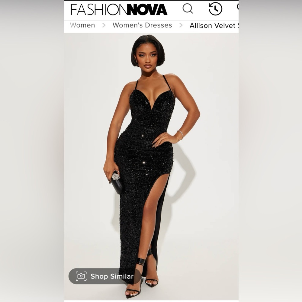 Fashion Nova Sequence Black Dress